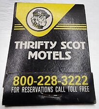 Vintage Thrifty Scot Motels Matchbook FULL Collector's Gift Black Yellow Logo picture