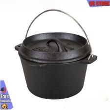 Pre-Seasoned Cast Iron Pot Dutch Oven Flat Bottom w/ Lid 1 Quart Camping Cooking picture