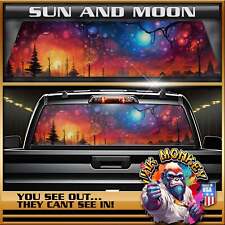 Sun And Moon - Truck Back Window Graphics - Customizable picture