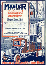 1919 Original Master Balanced Oversize Trucks Color Ad. At Dock Big Ship Loading picture