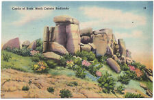 1930-1945 North Dakota The Badlands ND Postcard Castle of Rock Linen Era Antique picture