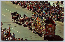 Vintage Postcard WI Schlitz Circus Parade Pawnee Bill Bandwagon Aerial ~8602 picture