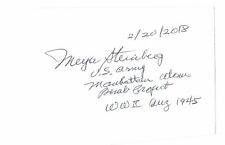 Meyer Steinberg signed autographed index card AMCo 11324 picture