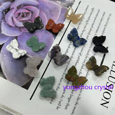 10pc Mini Mix Natural Quartz Crystal Butterfly Carved Crystal Skull Healing gift picture