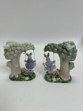 Set of 2 Bunnies on a Tree Swing K’s Collectibles picture
