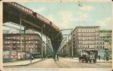 Railway 1909 Elevated at 8th Ave & 110th St NEW YORK Phostint POSTCARD RPPC Real picture