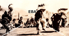 C 1939-1950 RPPC Postcard Indian Paiute Tribe War Dance Headdress Stewart NV EKC picture