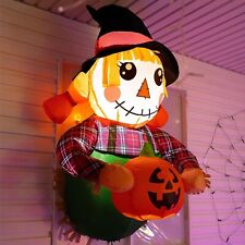 Thanksgiving Scarecrow Pumpkin Airblown Inflatable Decor LED BlowUp Autumn Fall picture