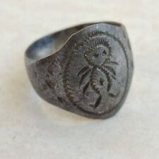 RARE ANCIENT VIKING RING SIZE 11 ARTIFACT AUTHENTIC AMAZING ENGRAVED picture