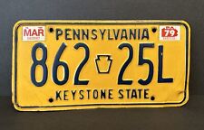 Vintage 1979 Pennsylvania PA License Plate w/ Original Stickers - 862 25L - picture