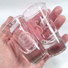Shot Glasses Lot of 2 -Cuervo 1800- & -Sauza Anejo Tres- Etched Clear Tapered picture