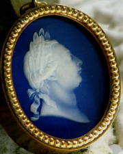 WEDGWOOD GEORGE III SALE 1785 DARK BLUE DIP ON BLUE JASPER REAL MUSEUM PIECE picture