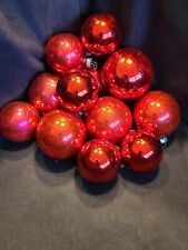 Vintage 12 Count Blaze Red Glass Balls Christmas Ornaments, One Size - 2
