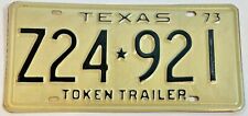 VTG Expired 1973 Texas Token Trailer License Plate # Z24 921 All Original NOS picture
