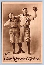 K1/ Baseball Sports Postcard c1910 Comic Romance One Handed Catch 367 picture