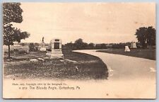 Gettysburg Pennsylvania~Bloody Angle~Monument~Civil War~1904 Rotograph PC picture