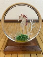 VTG Wald Hamilton Collection Lucite Seahorse Ocean Paperweight Wood Base Signed picture