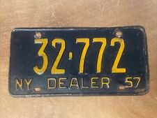 1957 New York License Plate Dealer # 32-772 picture