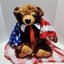 TRUMPY BEAR Deluxe 22” Donald Trump Teddy Bear Plush With American Flag Cape picture