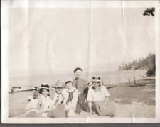 VINTAGE PHOTOGRAPH 1914 GIRLS HATS McKINNEY'S RESORT LAKE TAHOE CALIFORNIA PHOTO picture