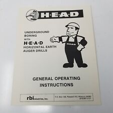 HEAD Earth Auger 1977 General Operating Instructions Model 200R 400R-2 RB picture