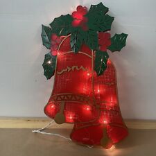 Vintage Plastic Lighted Christmas Bells Two-Sided 10