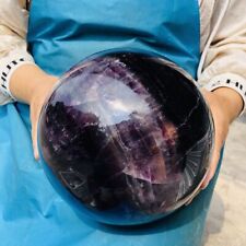 21.38LB Natural Beautiful Fluorite Energy Magic Ball Reiki Stone Healing 1875 picture