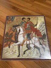 Saints Theodore Horses Holy Transfiguration Monastery, 1961 Vintage Wall Hanging picture