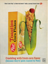 1962 POST TOASTIES CORN FLAKES Breakfast Cereal General Foods Vintage Print Ad picture