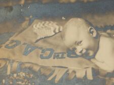 Vintage photograph baby C.A.C. American flag US Army Coast Artillery Corps picture