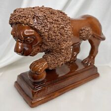 Large Mottahedeh Redware Terra Cotta Pottery Lion Statue - 90866 picture