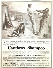 1916 Canthrox Shampoo Summer Vacation Two Women Long Hair Vacation Print Ad 118 picture