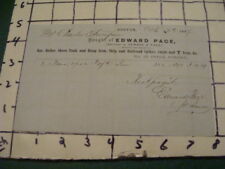 Orig BILLHEAD -- 1864 -- EDWARD PAGE - bar, boiler, sheet, tank, iron - BOSTON picture