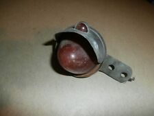 Vintage Motorcycle Red Lens Tail Light w/ Metal Bracket Visor & Small Reflector picture