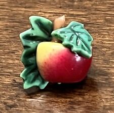 ADORABLE Vintage Realistic APPLE Weeber-Like Celluloid Button - 1/2