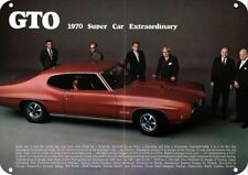 1970 PONTIAC GTO Sports Car & Pontiac Executives DECORATIVE REPLICA METAL SIGN picture