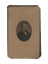 Original Antique Tintype Copy of a Young Man from an Old Framed Tintype Photo picture