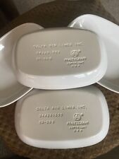 White Pfaltzgraff Delta Airlines Rectangular Snack Plates Vintage Set Of 4 picture