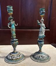 Pair of Antique Brass Candlesticks Holder picture