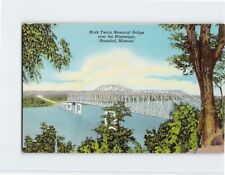 Postcard Mark Twain Memorial Bridge over the Mississippi, Hannibal, Missouri picture