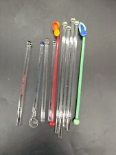Mixed lot of 10 Glass Swizzle Stir Sticks 6-8 inches in Length picture