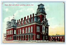 c1910 Town Hall and Market Building, Barrie Ontario Canada Postcard picture