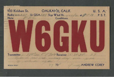 1932 Early Ham Radio (QSL) Card Call Letters W6IPG Oakland Ca picture