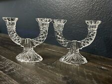 Rare Clear Cut Glass Crystal Candlestick Holder picture