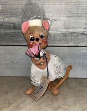 Annalee Doll Mouse Wedding Bride Mouse Vintage  Hand Painted Made in USA picture