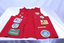 Vintage Scouting Red Vest with Patches and Pins on Front & Back picture