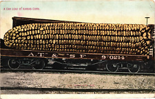 1912 Advertising AT&SF Railroad CAR LOAD OF KANSAS CORN Postcard picture