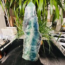 6.16LB TOP Natural fluorite quartz carved obelisk crystal wand point healing picture