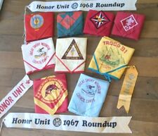 Big Lot Of 9 Vintage Boy Scout Handkerchiefs Bandanas 60's 70's  See Photos picture