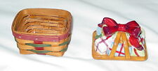 SWEET 2006 CHRISTMAS LONGABERGER LITTLE GIFT BASKET W/ PROTECTOR & CERAMIC TOP picture